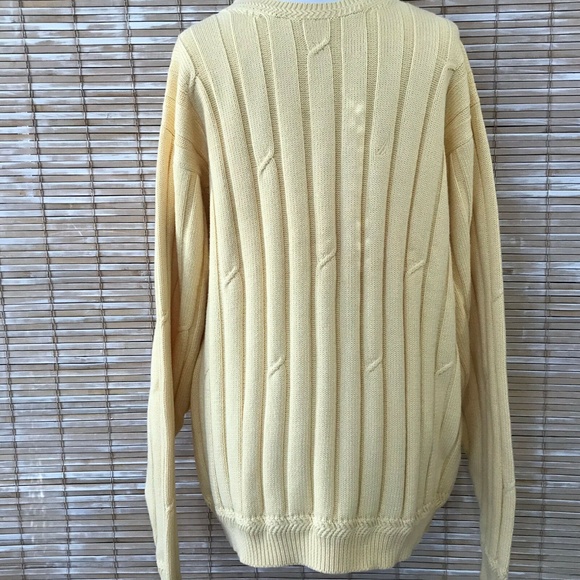 Nautica 2XL Yellow Pullover Preppy Sweater Cable Cotton Golf Resort Casual - Picture 2 of 8